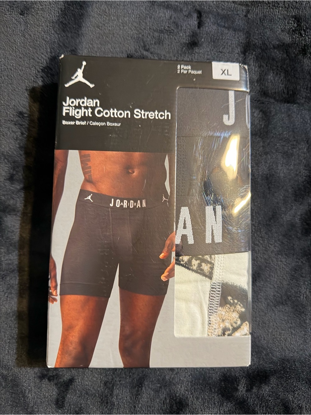 Jordan Flight Cotton Stretch Boxer Briefs - Black - 2 Pack (XL)